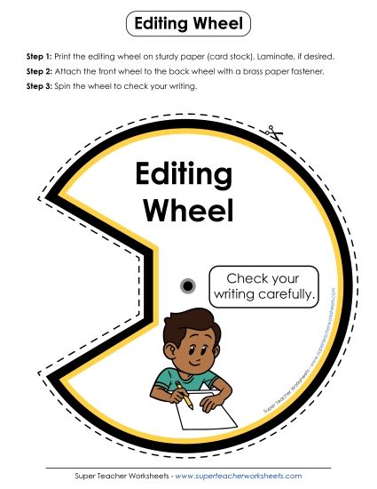 Proofreading Wheels - Editing Wheel Proofing Tool (Color) (Printable PDF Worksheet)