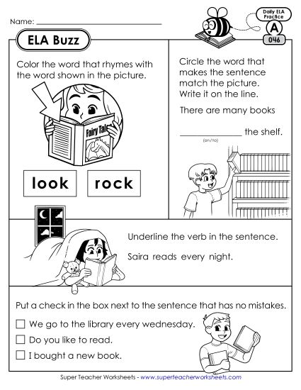 ELA Buzz: Week 10 Worksheets 46 through 50 (Printable PDF Worksheet)