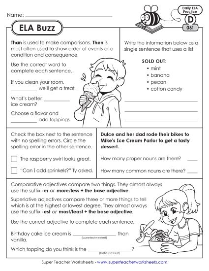 ELA Buzz: Week 13 Worksheets 61 through 65 (Printable PDF Worksheet)