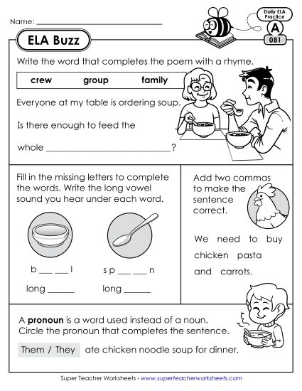 ELA Buzz: Week 17 Worksheets 81 through 85 (Printable PDF Worksheet)