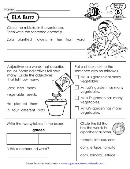 ELA Buzz: Week 17 Worksheets 81 through 85 (Printable PDF Worksheet)