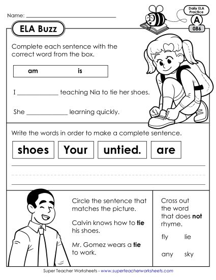 ELA Buzz: Week 18 Worksheets 86 through 90 (Printable PDF Worksheet)