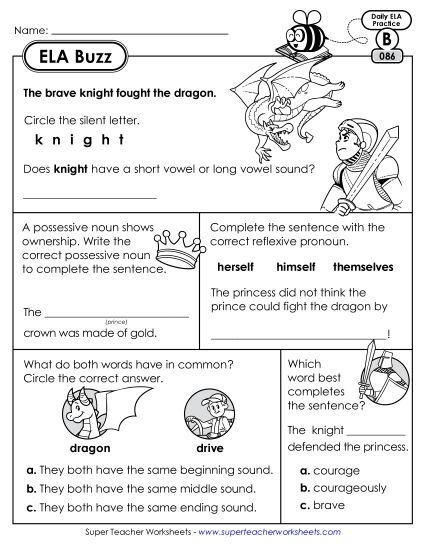ELA Buzz: Week 18 Worksheets 86 through 90 (Printable PDF Worksheet)