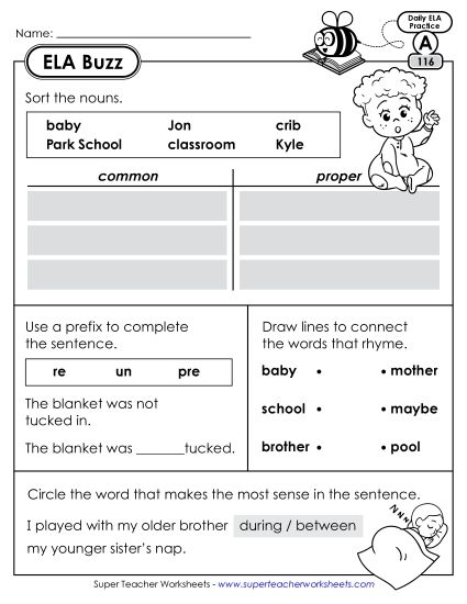 ELA Buzz: Week 24 Worksheets 116 through 120 (Printable PDF Worksheet)