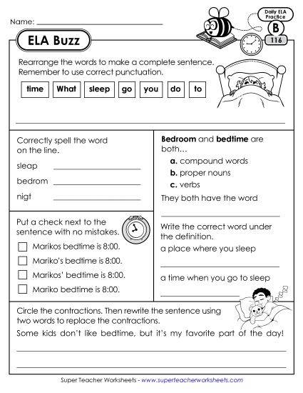 ELA Buzz: Week 24 Worksheets 116 through 120 (Printable PDF Worksheet)