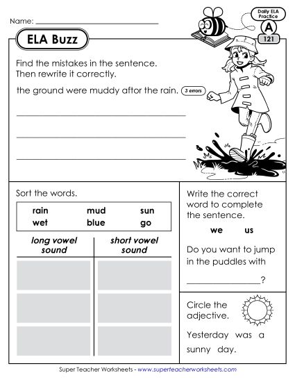 ELA Buzz: Week 25 Worksheets 121 through 125 (Printable PDF Worksheet)