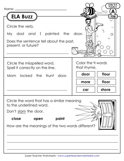 ELA Buzz: Week 28 Worksheets 136 through 140 (Printable PDF Worksheet)