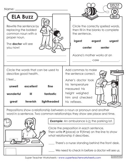 ELA Buzz: Week 3 Worksheets 11 through 15 (Printable PDF Worksheet)