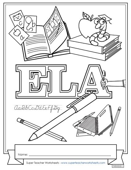 Folder & Binder Covers - ELA (Printable PDF Worksheet)