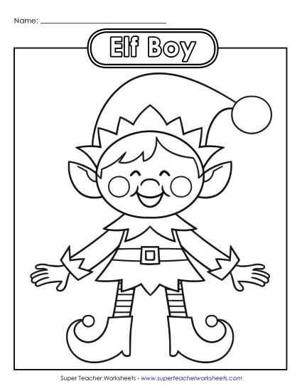 Basic Pictures (For Younger Kids) - Elf (Boy) (Printable PDF Worksheet)