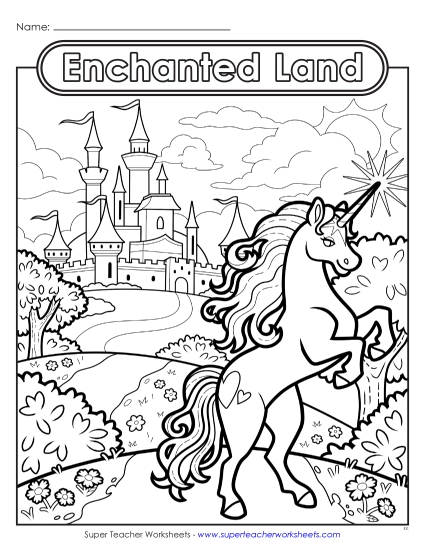 Advanced Pictures (For Older Students) - Enchanted Land (Printable PDF Worksheet)