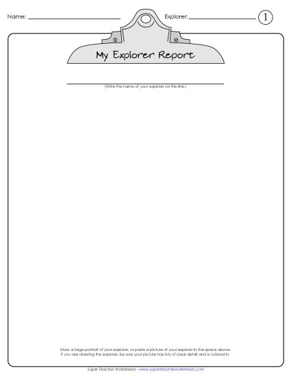 Research Project - Explorer Research Report (Printable PDF Worksheet)