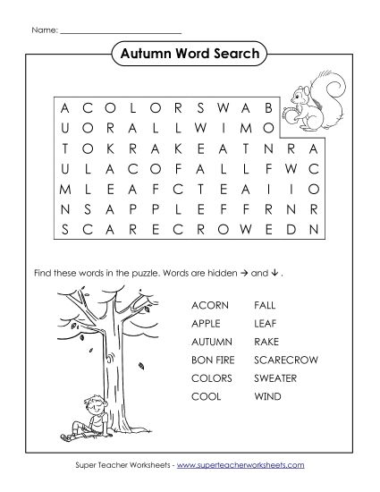 Basic (Grades K-3) - Fall (Autumn) (Printable PDF Worksheet)