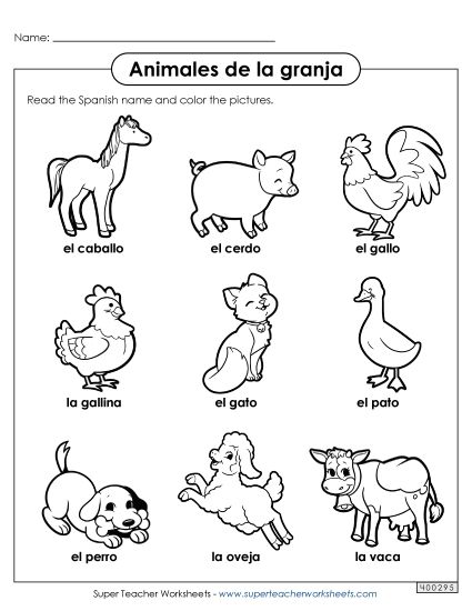 Farm Animals  - Farm Animal Pictures (Printable PDF Worksheet)