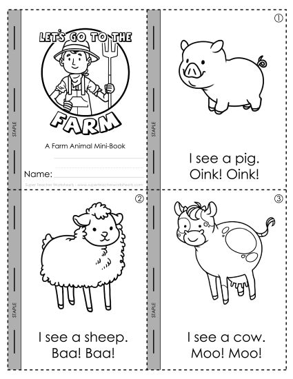 Themed Mini-Books - Farm (Printable PDF Worksheet)