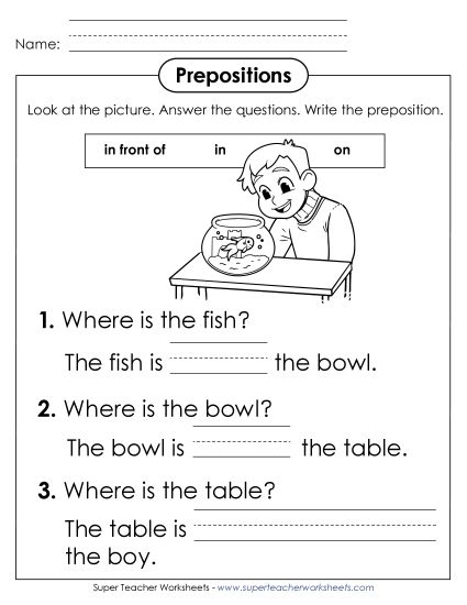 Level: Basic - Fill in the Blanks (Prepositions) (Printable PDF Worksheet)