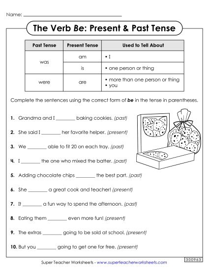 Present & Past Tense - Fill in the Blanks (Present & Past Tense) (Printable PDF Worksheet)
