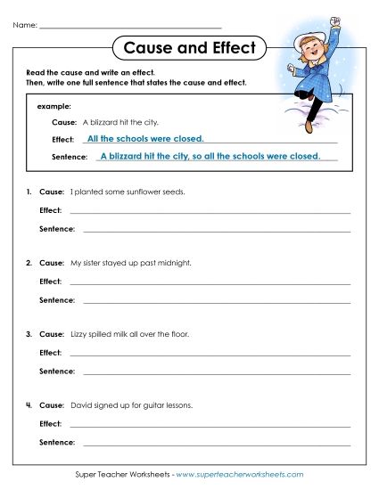 Find the Cause (Printable PDF Worksheet)