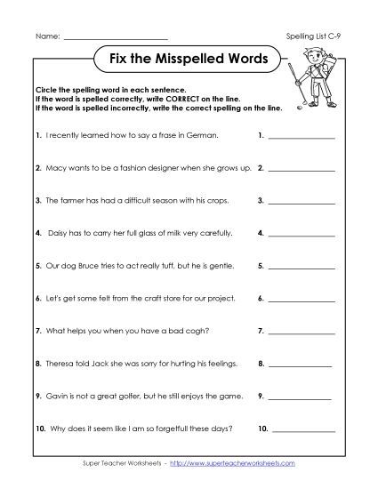 Worksheets - Find the Mistakes (C-9) (Printable PDF Worksheet)