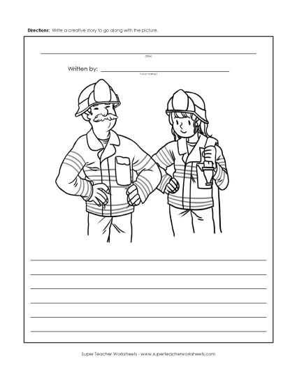 Story Pictures - Firefighters (Printable PDF Worksheet)