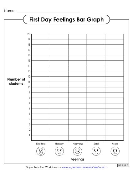 Back-to-School Activities - First Day Feelings Bar Graph (Printable PDF Worksheet)
