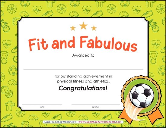 Other School Subjects - Fit and Fabulous (Printable PDF Worksheet)