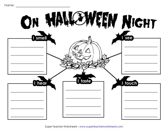 Graphic Organizers - Five Senses Graphic Organizer (Printable PDF Worksheet)