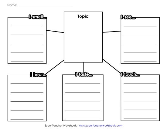 Webs - Five Senses Web #1 (Printable PDF Worksheet)
