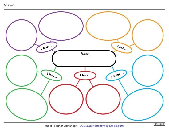 Webs - Five Senses Web #2 (Printable PDF Worksheet)