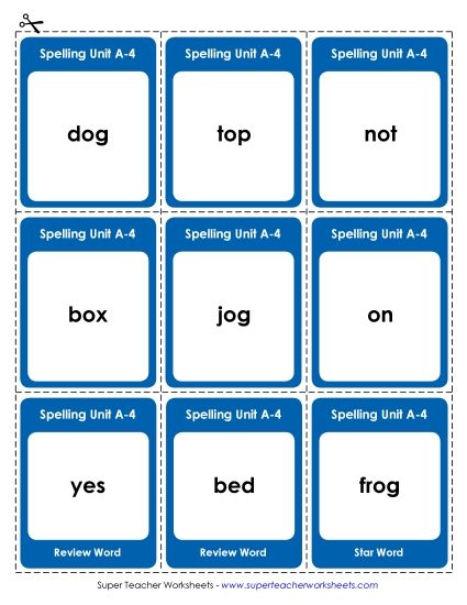 Flashcards, Word Wheel, and Slider - Flashcards (A-4) (Printable PDF Worksheet)