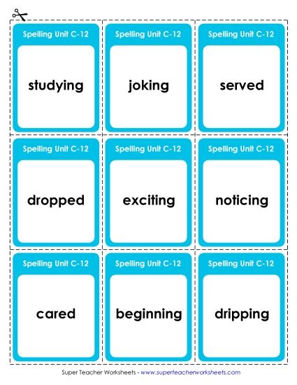 Flashcards and Word Wheel - Flashcards (C-12) (Printable PDF Worksheet)