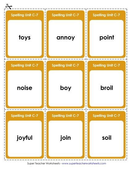 Flashcards and Word Wheel - Flashcards (C-7) (Printable PDF Worksheet)