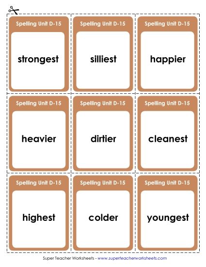 Flashcards - Flashcards (D-15) (Printable PDF Worksheet)