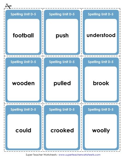 Flashcards - Flashcards (D-5) (Printable PDF Worksheet)