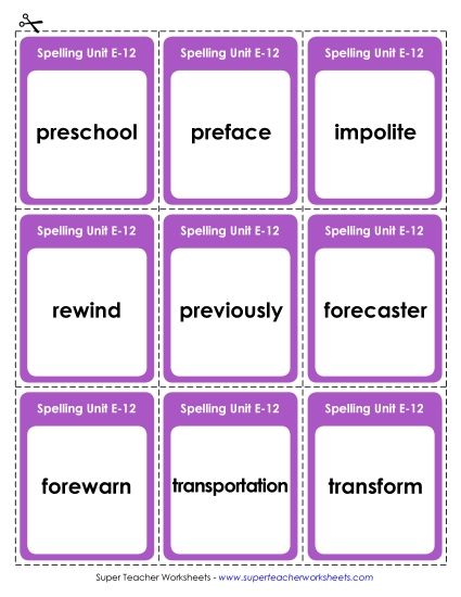 Flashcards - Flashcards (E-12) (Printable PDF Worksheet)