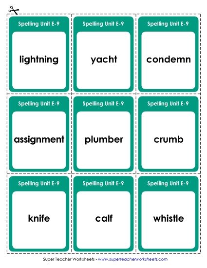 Flashcards - Flashcards (E-9) (Printable PDF Worksheet)