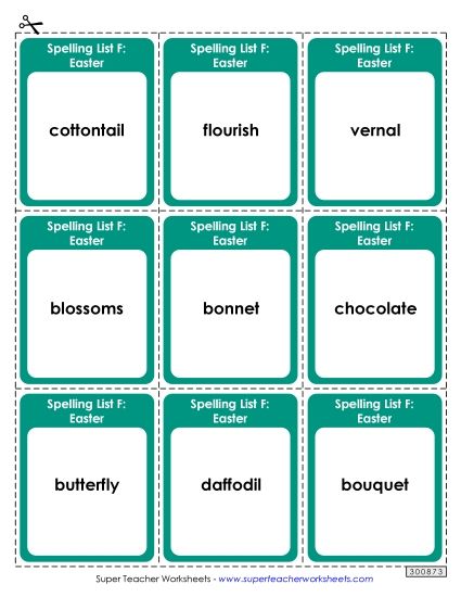 Flashcards - Flashcards (Easter)  (Printable PDF Worksheet)