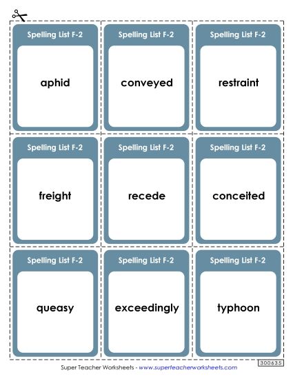 Flashcards - Flashcards (F-2)  (Printable PDF Worksheet)
