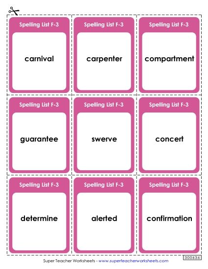 Flashcards - Flashcards (F-3) (Printable PDF Worksheet)