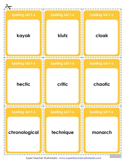 Flashcards - Flashcards (F-6) (Printable PDF Worksheet)