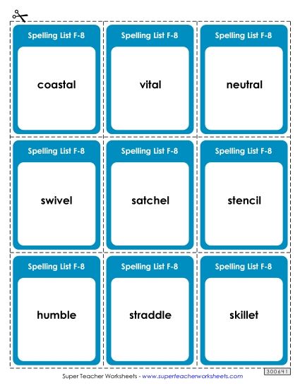 Flashcards - Flashcards (F-8) (Printable PDF Worksheet)