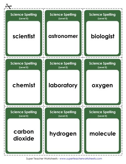 Flashcards - Flashcards (Science) (Printable PDF Worksheet)