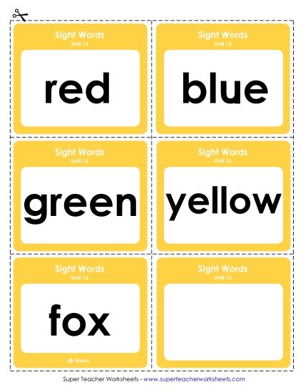 Reading Practice Tools - Flashcards (Unit 16) (Printable PDF Worksheet)