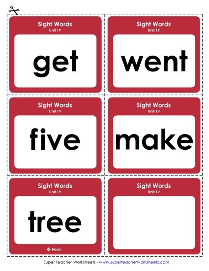 Reading Practice Tools - Flashcards (Unit 19) (Printable PDF Worksheet)