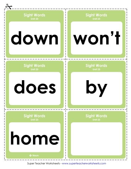 Reading Practice Tools - Flashcards (Unit 23) (Printable PDF Worksheet)