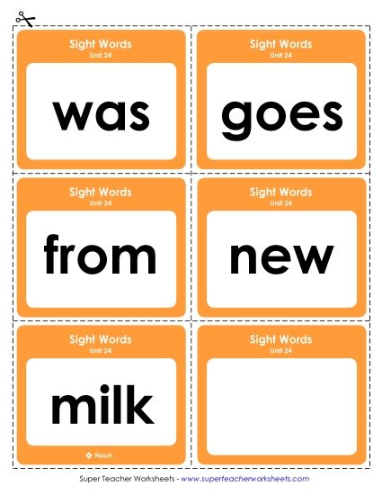 Reading Practice Tools - Flashcards (Unit 24) (Printable PDF Worksheet)