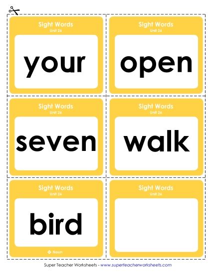 Reading Practice Tools - Flashcards (Unit 26) (Printable PDF Worksheet)
