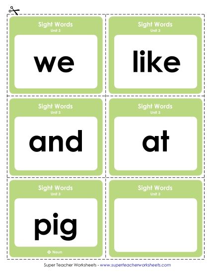 Reading Practice Tools - Flashcards (Unit 3) (Printable PDF Worksheet)
