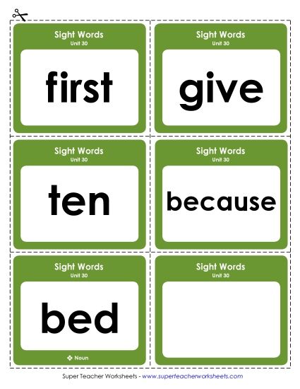 Reading Practice Tools - Flashcards (Unit 30) (Printable PDF Worksheet)