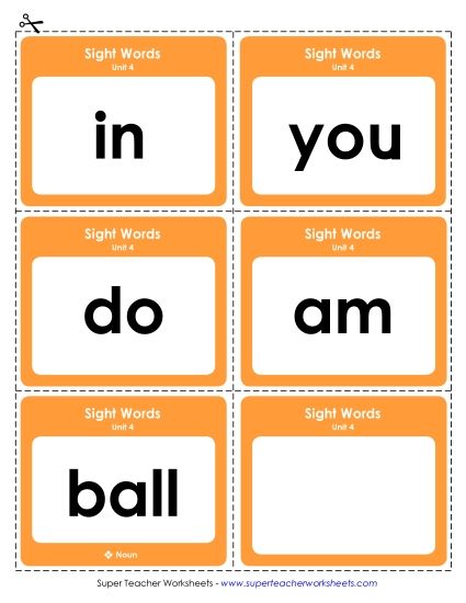 Reading Practice Tools - Flashcards (Unit 4) (Printable PDF Worksheet)